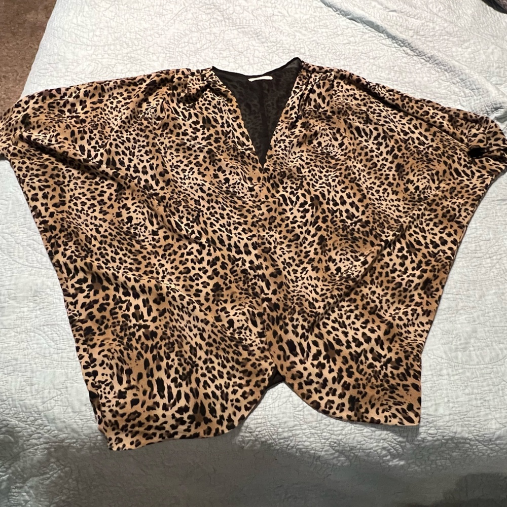 Leopard Print Kimono - Size L